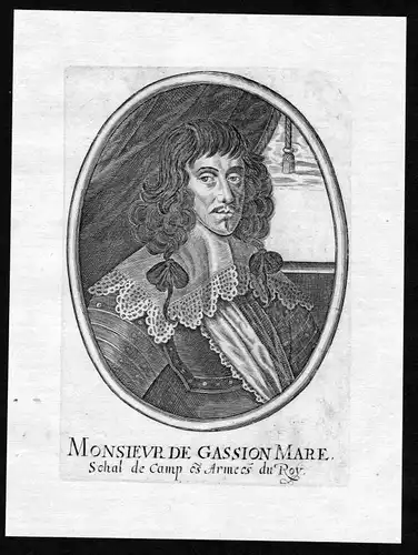 17. Jh. Jean de Gassion gravure Portrait Kupferstich antique print