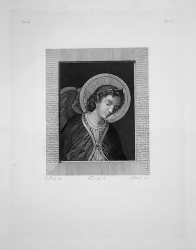Carlo Dolci Portrait Frau woman Engel Flügel wing Radierung engraving gravure
