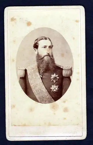 Ca. 1870 Leopold II Belgium Belgique king roi Belges Uniform CDV Photo vintage