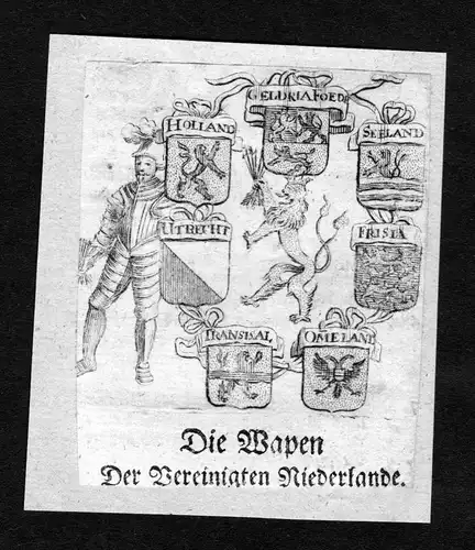1750 - Vereinigte Niederlande Seeland Holland Wappen Adel coat of arms Heraldik