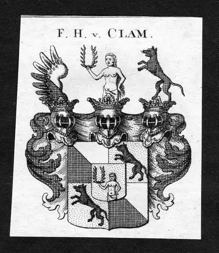 1820 - Clam Martinicz Martinitz Wappen Adel coat of arms heraldry Heraldik Kupf