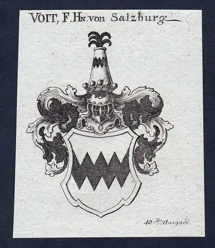 1820 Salzburg Österreich Austria Wappen Adel coat of arms Kupferstich engraving