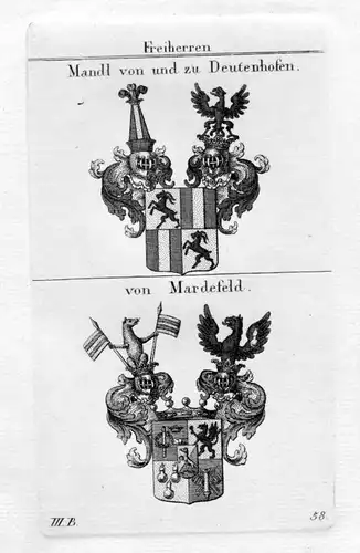 Mandl Deutenhofen Mardefeld - Wappen Adel coat of arms heraldry Heraldik Kupfers
