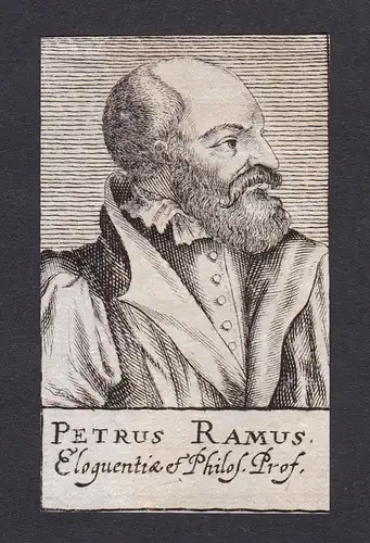 17. Jh. Petrus Ramus / philosopher Philosoph Soissons Portrait Kupferstich