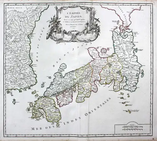 1750 Japan Tokio Tokyo Asien Asia Nippon Karte map Kupferstich antique print