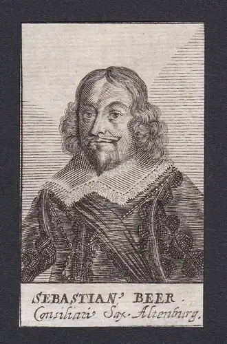 17. Jh. Sebastian Beer Sachsen-Altenburg Portrait Kupferstich antique print