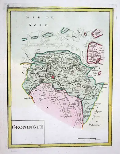 1767 Groningen Nederland Holland Karte map Kupferstich antique print Le Rouge
