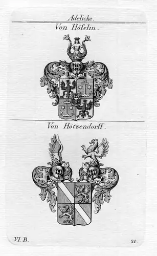 Von Hösslin / Hötzendorff Hötzendorf / Bayern - Wappen coat of arms Heraldik her