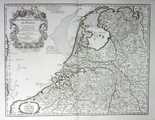 1702 Niederlande Holland Pays Bas Netherlands map Karte de l'Isle carte gravure