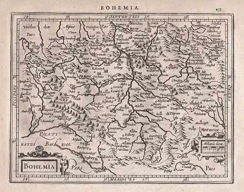 1628 Prag Böhmen Pragua Praha Bohemia Tschechien Czech map Karte Mercator