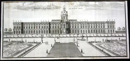 Ca. 1705 Schloss Charlottenburg Berlin Garten Kupferstich antique print Merian