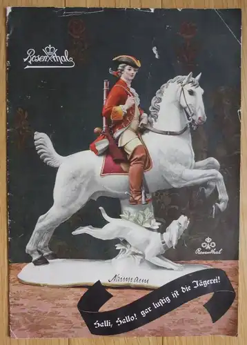 1939 Rosenthal Porzellan Prospekt Preisliste Katalog Jagd Jägerei