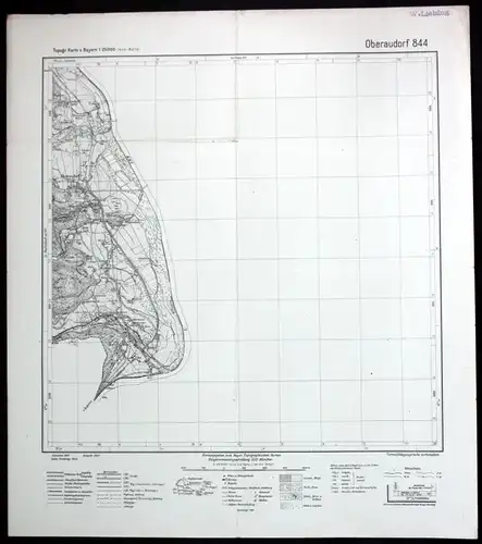 1944 Oberaudorf Urfarn Mühlbach Kiefersfelden Kiefer 1:25000 Karte Meßtischblatt