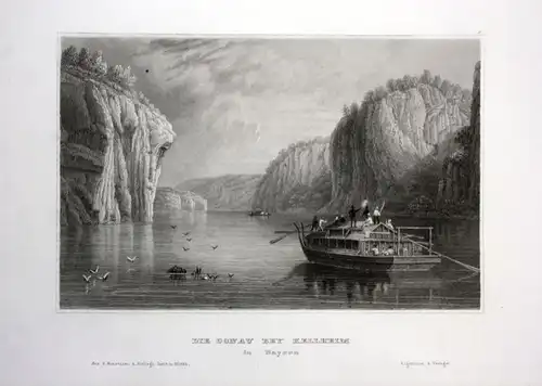 Ca. 1850 Kelheim Donau Danube Bayern view Ansicht Stahlstich antique print