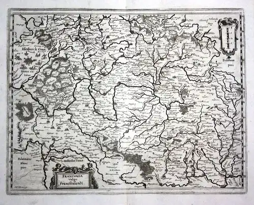 1679 Franken Nürnberg Würzburg Ansicht view Kupferstich antique print Merian