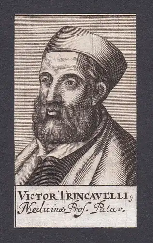 17. Jh. Vittore Trincavelli / doctor Arzt Mediziner Padua Portrait Kupferstich