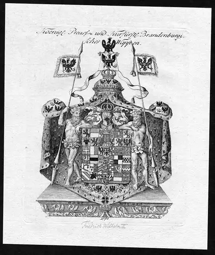 1790 - Brandenburg Wappen Adel coat of arms heraldry Heraldik Kupferstich