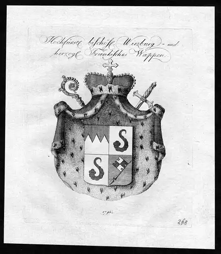 1790 - Würzburg Wuerzburg Franken Franconia Wappen Adel coat of arms Heraldik