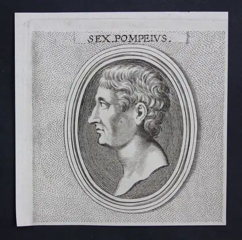 1770 - Sextus Pompeius Rom Antike Feldherr roman Portrait Kupferstich engraving