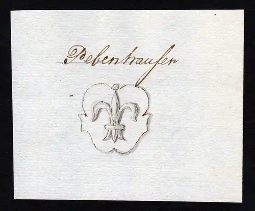 18. Jh. Pebenhauser Bebenhauser Manuskript Wappen manuscript coat of arms