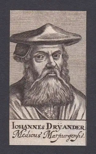 17. Jh. Johann Dryander mathematician Mathematiker Marburg Portrait Kupferstich
