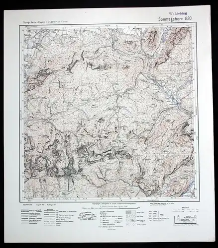 1940 Sonntagshorn Ristfeucht Weissbach 1:25000 Karte Meßtischblatt