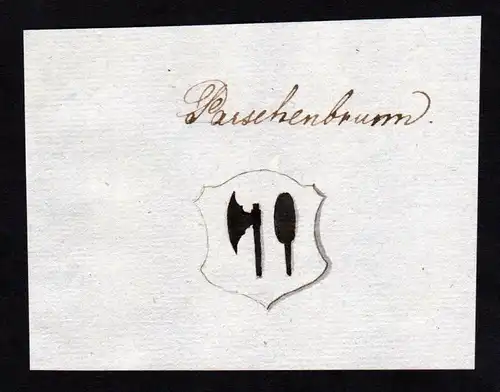 18. Jh. Parschenbrunn Handschrift Manuskript Wappen manuscript coat of arms