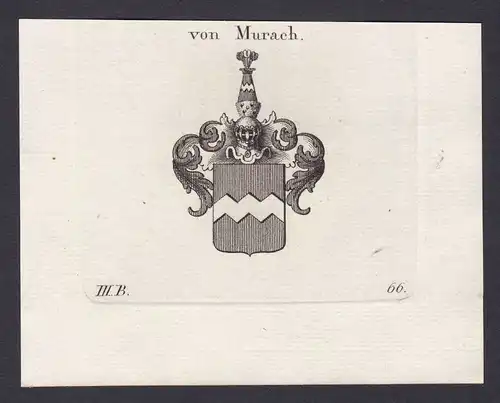 1820 Murach Oberpfalz Wappen Adel coat of arms heraldry Heraldik Kupferstich