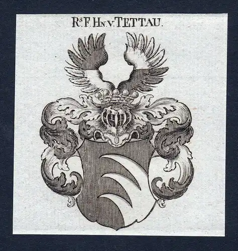 1820 Tettau Böhmen Wappen Adel coat of arms Heraldik Kupferstich engraving