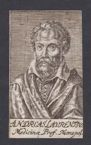 17. Jh. - Andre du Laurens physician Mediziner Montpellier Portrait Kupferstich