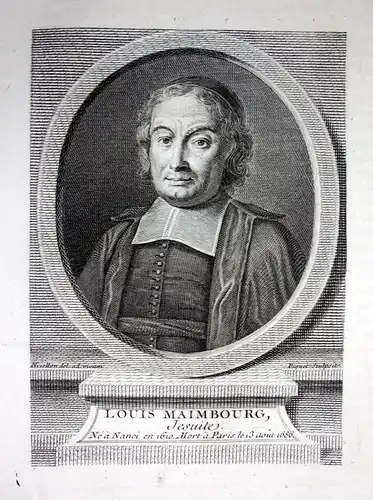 18. Jh. Louis Maimbourg historien gravure Kupferstich Portrait engraving