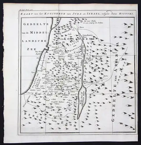 18. Jh. Israel Holy Land Heiliges Land Karte map Kupferstich antique print