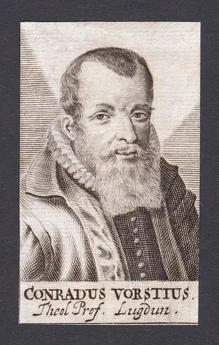 17. Jh. Konrad von der Vorst / theologian Theologe Leiden Portrait Kupferstich