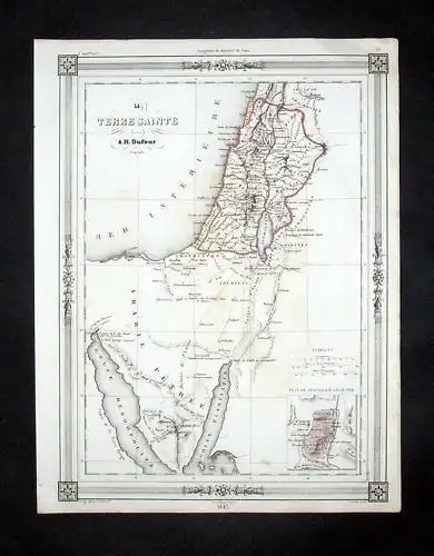 1846 - Israel Palestine Palästina Holy Land Map Karte