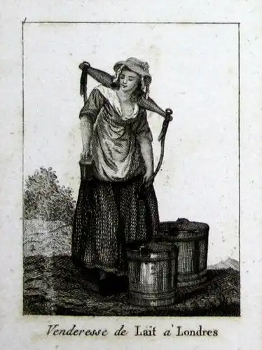 18. Jh. London milk maid England costume Tracht UK Kupferstich engraving