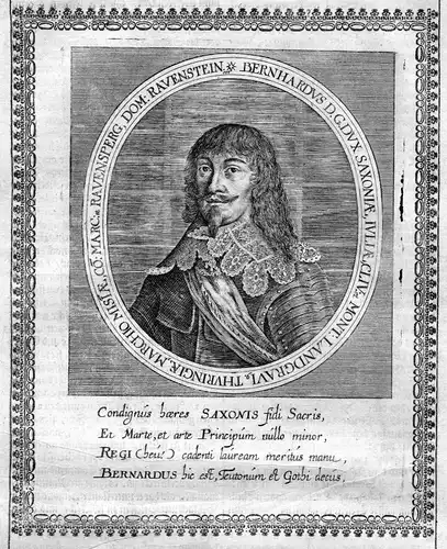 Ca. 1665 Bernhard Sachsen Weimar Portrait Kupferstich antique print