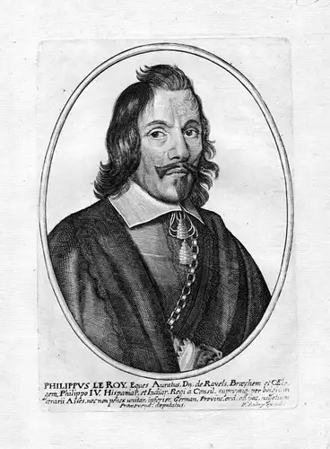 Ca. 1650 Felipe IV de Espana Spain king Portrait Kupferstich antique print Aubry
