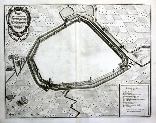 1650 Bad Windsheim Schlacht Belagerung Plan Kupferstich antique print Merian