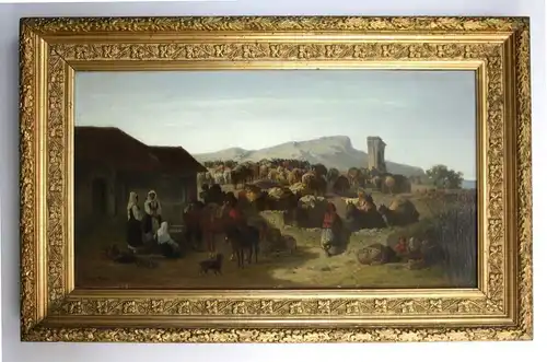 Eugen Adam / München Ölgemälde Gemälde Dalmatien Karawane Dalmatia painting