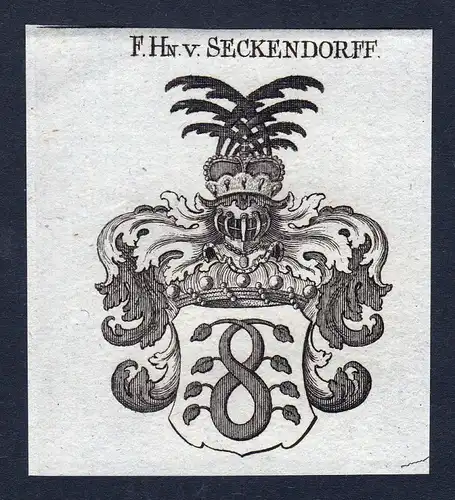 Seckendorff Seckendorf Franken Wappen Adel coat of arms Kupferstich engraving