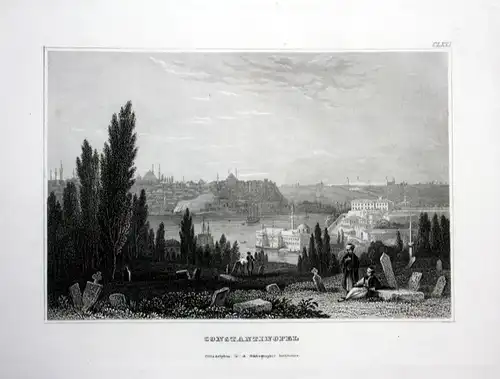 Konstantinopel Istanbul Türkei Türkiye Ansicht Stahlstich antique print view