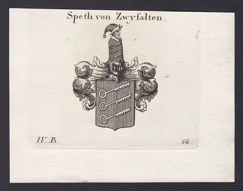 1820 Dietrich Spät Speth Schwaben Wappen Adel coat of arms Heraldik Kupferstich