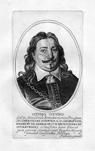 Ca 1650 Otto Otto von und zu Mauderode Portrait Kupferstich antique print Aubry