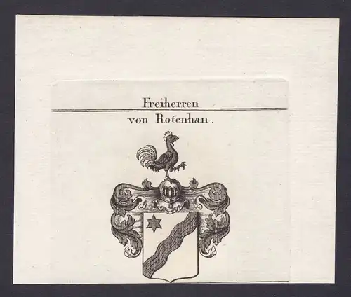 1820 Rotenhan Rottenhan Franken Wappen Adel coat of arms Heraldik Kupferstich