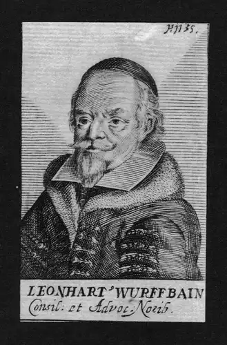 1680 - Leonhart Wurffbain Jurist lawyer Professor Nürnberg Kupferstich Portrait