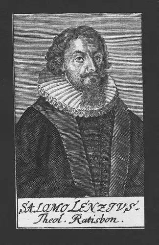 1680 - Salomon Lenz Theologe Wittenberg Jena Regensburg Kupferstich Portrait
