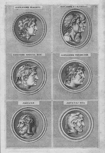 1700 Alexander Theopator A. Magnus Antike antiquity etching Kupferstich Portrait