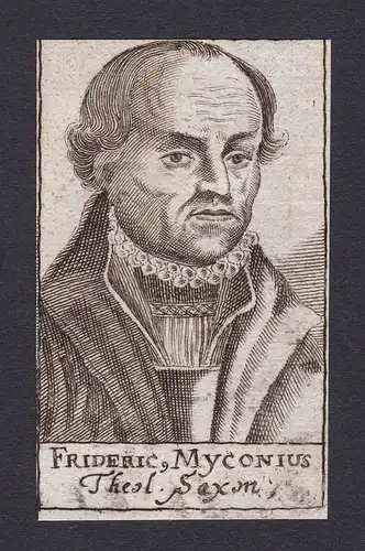 1680 Friedrich Myconius / Theologe theologian Sachsen Portrait Kupferstich