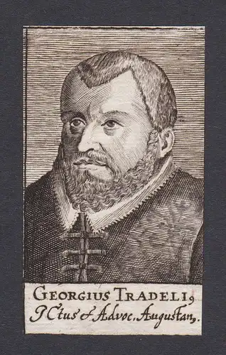 17. Jh. - Georg Tradel / lawyer Jurist Augsburg Portrait Kupferstich