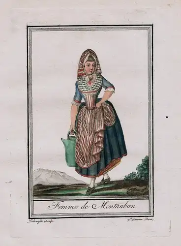 1780 - Montauban Tarn et Garonne France costume engraving gravure
